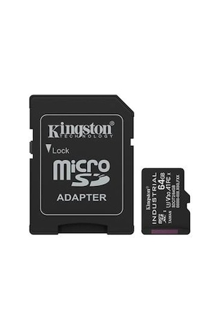 Kingston Sdcıt2-64gb 64gb Microsdxc Industrial C10 A1 Pslc Card + Sd Adapter Hafıza Kartı Kdo