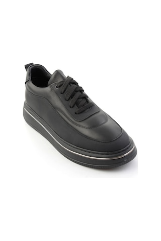 Bambi Mat Siyah Hakiki Deri Erkek Sneaker E01774016903