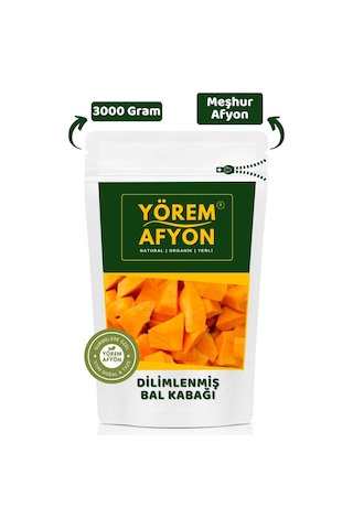 Yörem Afyon Meşhur Afyonkarahisar Tüketime Hazır Soyulmuş Dilimlenmiş Vakumlu Balkabağı Cucurbita 3000gr.