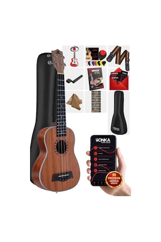Maxword Mu-21 Pro Yüksek Kaliteli Maun Soprano Ukulele Seti