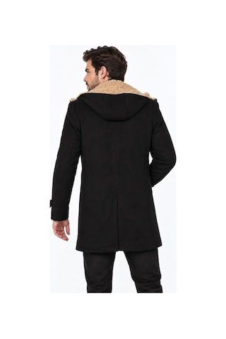 Plt9399 Dewberry Süet Görünümlü Erkek Palto-düz Siyah