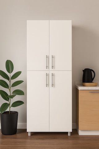 Stillmobilya %100 Mdf 170x35 Çok Amaçlı Dolap Beyaz