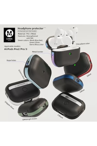 Movenchy Apple Airpods Uyumlu Pro 2 2.nesil Mo-a8 Armor Kılıf - Rainbow