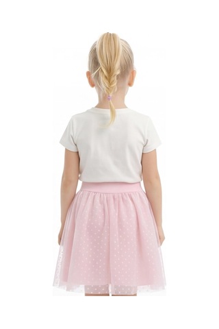 Fesshera Kids Kız Çocuk Etek Beli Lastikli Pamuklu Ve Astarlı Tül Etek Pembe