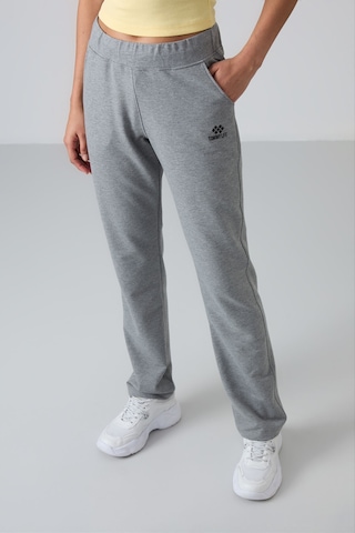 Tommy Life Gri Melanj Yüksek Bel Cepli Rahat Form Klasik Paça Kadın Eşofman Alt - 94185 GRİ MELANJ
