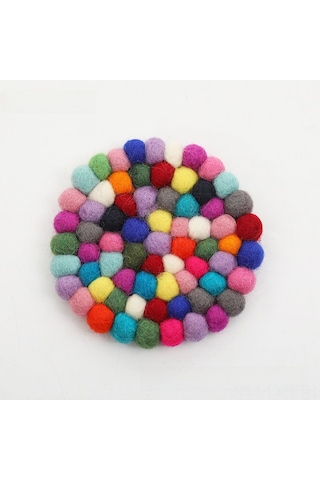 Ranyeek Renkli Yün Çadırı: Elden Dokunmuş Dairesel 10cm Yün Fırça, Yoga Egzersizleri İçin Yumuşak Pad, Dayanıklı Ve Konforlu Kullanım Diğer