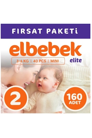 Elbebek Elite Bebek Bezi 2 Numara Mini Fırsat Paketi 160 Adet 4'lü