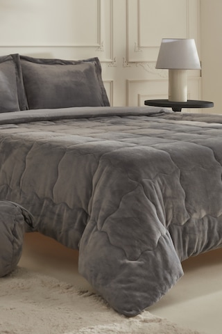 Karaca Home Flufy Tek Kişilik Soft Dream Comfort Set/uyku Seti Antrasit Antrasit