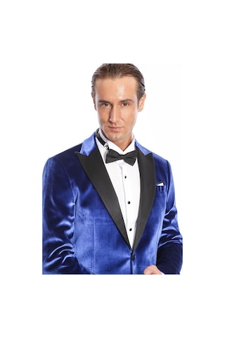 Wessi Kafide Lacivert Slim Fit Erkek Smokin Ceket Lacivert