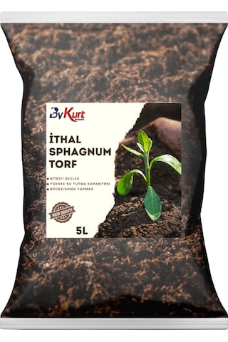 Bykurt 5l Premium Bitki Toprağı İthal Sphagnum Ts1 Torf Sinek Böcek Yapmaz Toprak 5 Litre