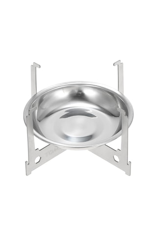 Yifomall Küçük Çekirdekli Alkol Isıtma Tepsisi İle Katlanabilir Tutucu, Dış Mekan Kampı Ve Ev Kullanıma Uygun, Çelik Malzeme, 40ml Kapasite Gümüş