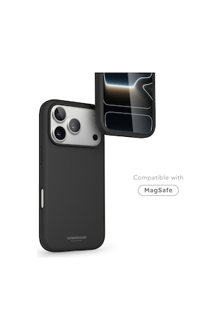 Vonmahlen Apple iPhone Uyumlu 17 Pro Soft Silikon Kılıf Siyah