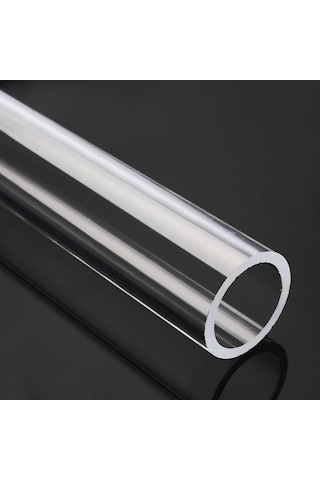 Pleksi Şeffaf Boru 80X70 Mm (Akrelik ) Akrelik Şeffaf Boru