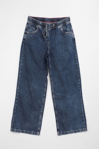Bluew White Kadın Yüksek Bel Bağcıklı Wide Leg Mavi Jean Pantolon
