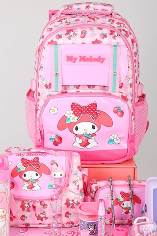 X Dekomus Lisanslı My Melody Sweet Berry Collection Full Kırtasiye Seti Okul,termoslu Beslenme Ve Kalem Çantası,beslenme Kabı,matara Açık Gri