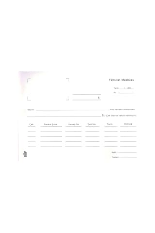 Tahsilat Makbuzu - Otokopili 2 Nüsha N11.5394