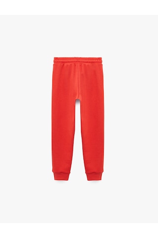 Koton Beli Bağcıklı Şardonlu Cepli Basic Jogger Eşofman Altı Kırmızı 7wkb40053tk