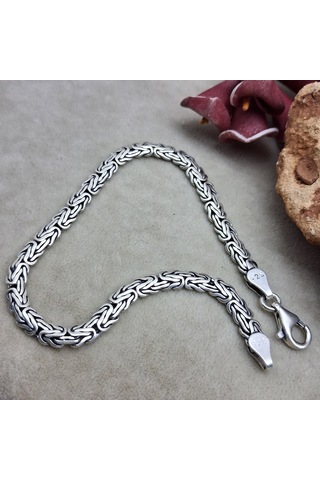 925 Ayar Gümüş Balıksırtı Kral Model Bileklik 5 Mm