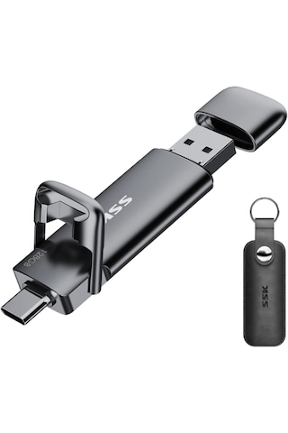 Ssk 128 Gb Usb Type-c Profesyonel Harici Bellek 550 Mb/s Ultra Hızlı Okuma Metal Gövde Çift Giriş 128 GB