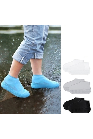 Silikon Ayakkabı Kılıfı Kaymaz Su Kir Geçirmez L Beden Siyah