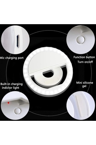 Yifomall "28 Led'li Profesyonel Selfie Halka Işığı - 3 Aydınlatma Modu, Usb Şarj, Taşınabilir"