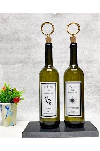 Altın Halka Mantar Tıpalı 750ml Yeşil Şişe Etiketli Yağlık Yağdan