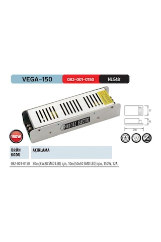 Horoz Vega-150 12,5a Slim Led Trafo 150w -