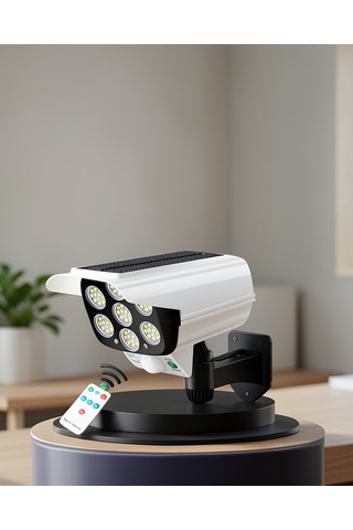 Solar Led Lamba, Güneş Paneli Destekli, Uzaktan Kumandalı