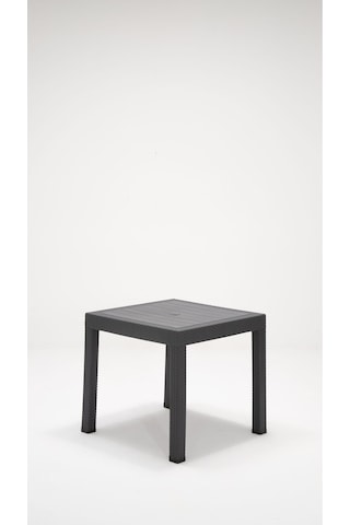 Rattan Lüx Bahçe Balkon Teras Masa Seti - Antrasit 80x80 CM Gri