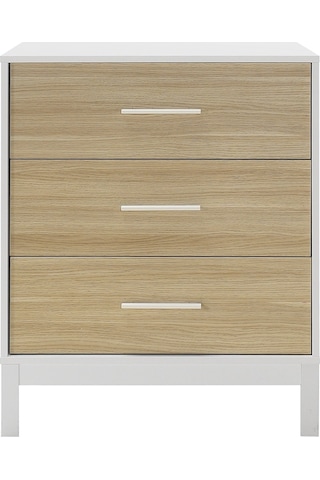 London 3 Çekmeceli Şifonyer-meşe-beyaz 73x88x45 Cm Gxyxd