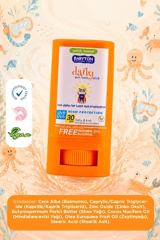 Babyton Doğal Güneş Koruyucu Stick 30 SPF 20 GR