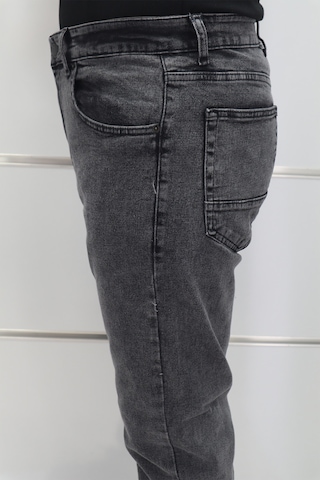 Hacker Denim Hacker Dmctekstil Erkek Füme Yüksek Bel Rahat Kesim Boru Paça Büyük Beden Jean Pantolon Füme