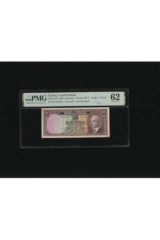 Pmg 62 Unc Çil İnönü Batan Gemi 50 Kuruş P 133 1930 S/n B3 450543/44 2. Ems
