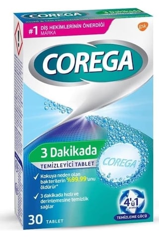 Corega 3 Dakikada Temizleyici Tablet