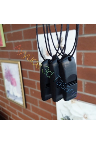 Ayarlanabilir İpli Yüksek Sesli Düdük 129db Siyah