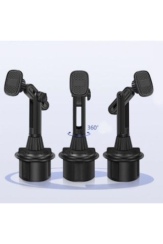 Ally 360 Derece Döner Manyetik Araç Içi Telefon Tutucu - Bardak (232973846)-Siyah