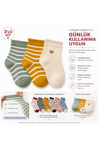 Kadın 3'lü Çorap Seti Karışık Renk 36-40