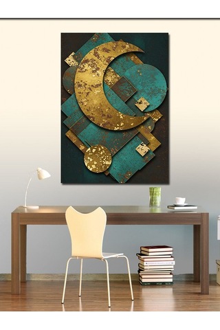 Kanvas Tablo Hilal Ve Yıldız Motifi 70cmx100cm