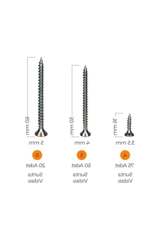502 Parça Hobi Seti - Pul, Çivi, Vida Ve Dübel 0.2 MM