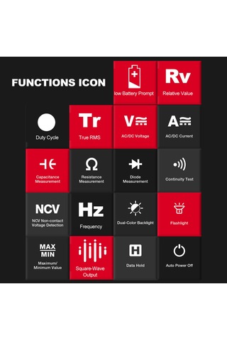 Springsun Km-dm01b Akıllı Multimetre: 6000 Gösterge Otomatik Aralık, Ncv Temasız Voltaj