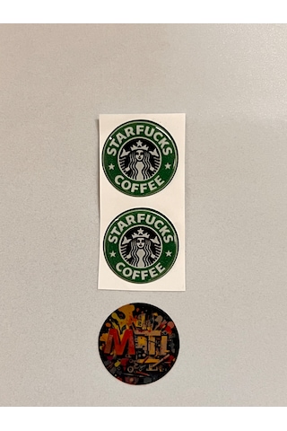 Star Fucks Damla Sticker Etiket Kabartmalı 3d Silikon Direk Arması Starfucks Epoksi 2adet 3,5x3,5cm Çok Renkli