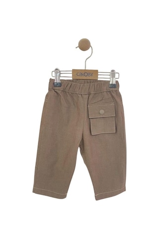 Erkek Bebek Pamuklu Rahat Kalıp Pantolon-13914 Kahverengi