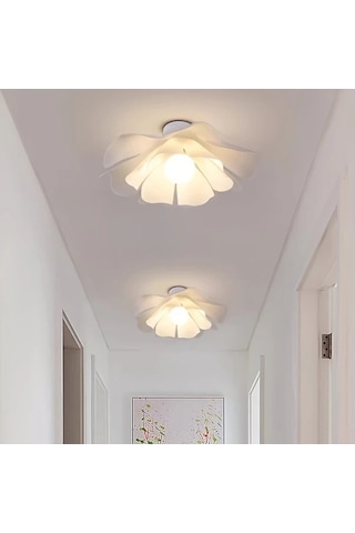 Fastbuy Basit Yaratıcı Gül Yaprağı Desenli 40 Cm Pvc Tavan Lambası Kolay Kurulumlu Her Oda İçin Gümüş Gümüş