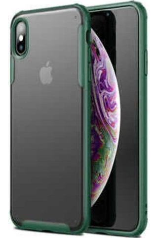 Apple Uyumlu iPhone X Kılıf Zore Volks Kapak Koyu Yeşil