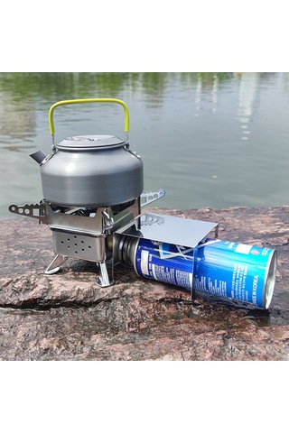 Ranyeek Katlanabilir Mini Gaz Çörekçisi - Inox Malzeme, Isıtma Tabanı, Rüzgar Engeli Ve Depolama Çantası Dahil Çok Renkli