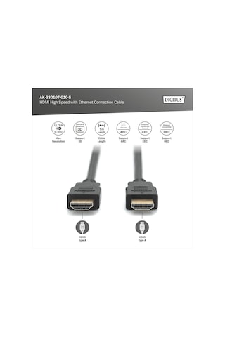 Dıgıtus Ak-330107-010-s Hdmı Yüksek Hızlı Bağl.kablosu, Tip A 1 Mt