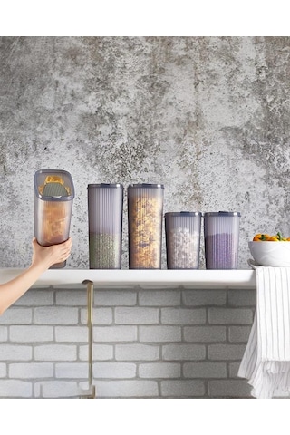 4'lü Erzak Kabı, Saklama Kabı Seti - Plastik Erzak Kabı Takımı - 2.5 Litre, 4 Litre