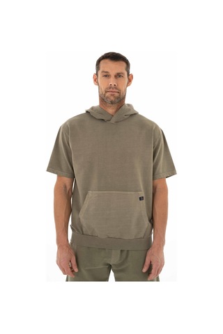AR-MA Arma Erkek Oversize Kısa Kollu Kanguru Cepli Kapşonlu Sweatshirt 001