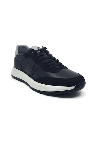 Taşpınar Lisans %100 Hakiki Deri Ortopedik Erkek Günlük Yazlık Bağcıklı Spor Ayakkabı 40-44 Siyah