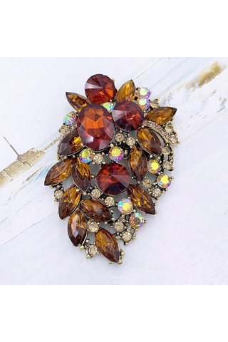 Yapay Elmas Açıklama Broş Pin Çiçek Elbise Aksesuarı Çok Renkli